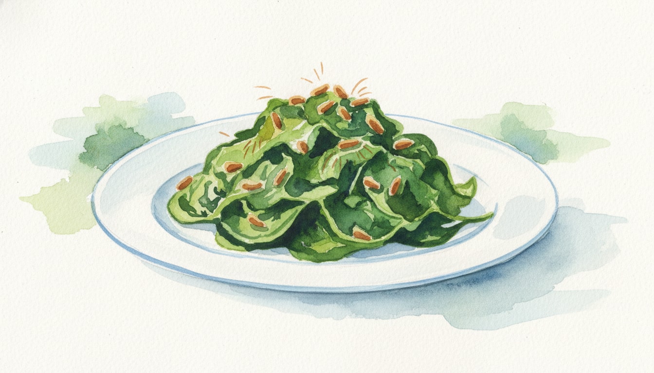 Sautéed Spinach with Toasted Pine Nuts