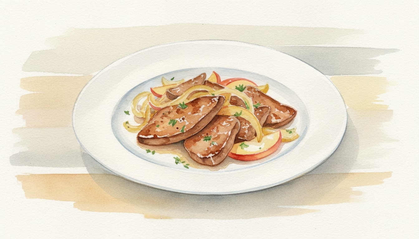 Sautéed Calf's Liver with Onions and Apples