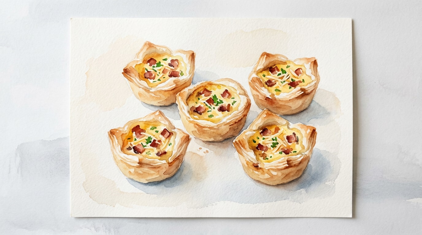 Savory Bacon and Creamy Egg Tartlets
