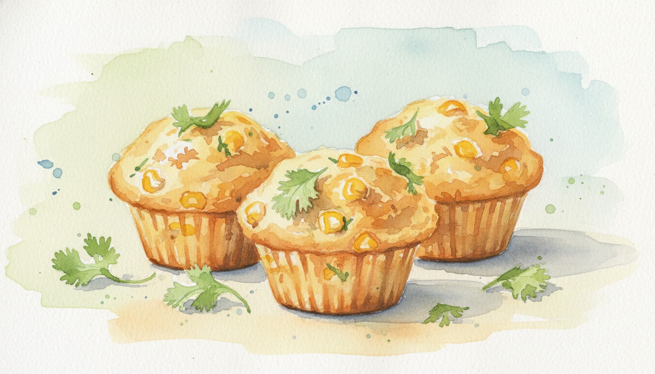 Savory Buttermilk Cornbread Muffins with Fresh Corn & Coriander