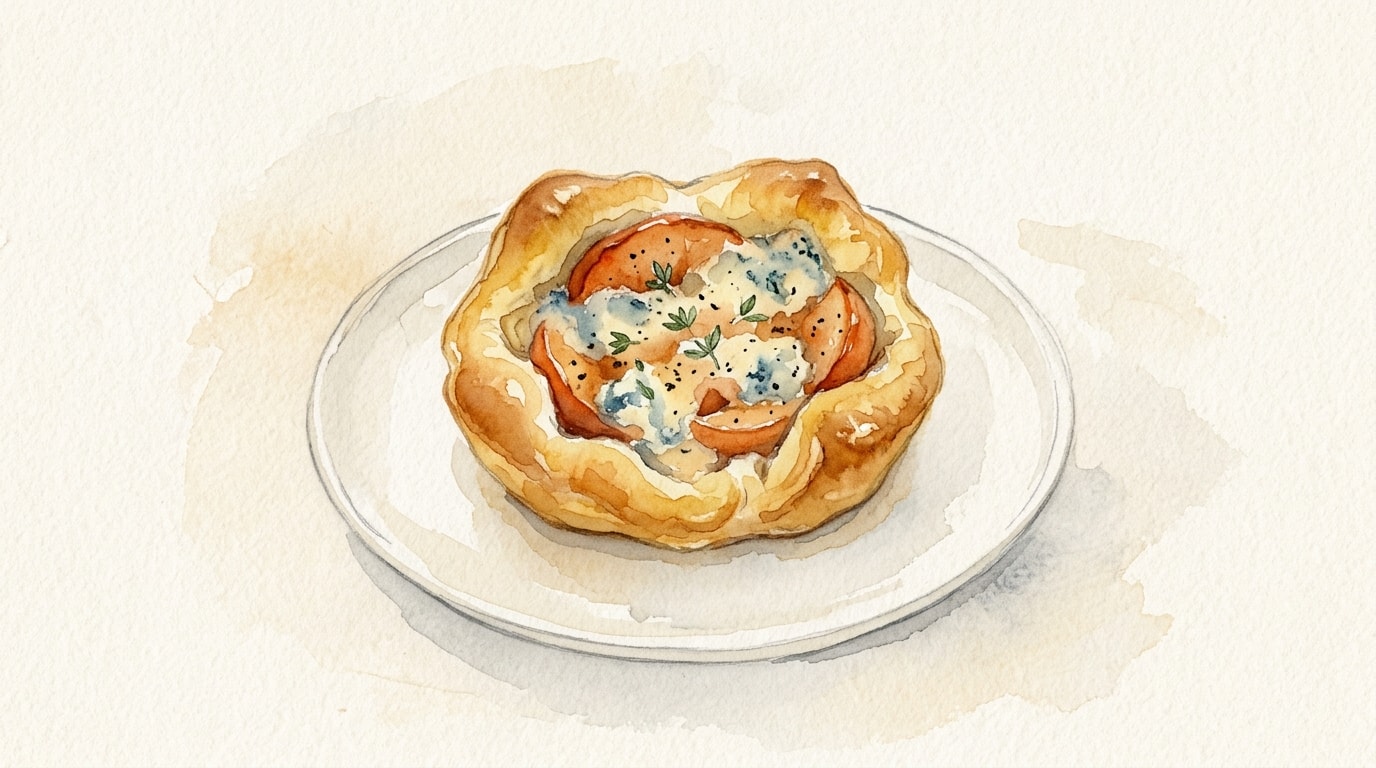 Savory Quince and Blue Cheese Brioche Tarts