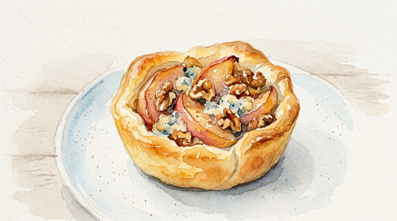 Savory Quince, Blue Cheese, and Walnut Brioche Tarts