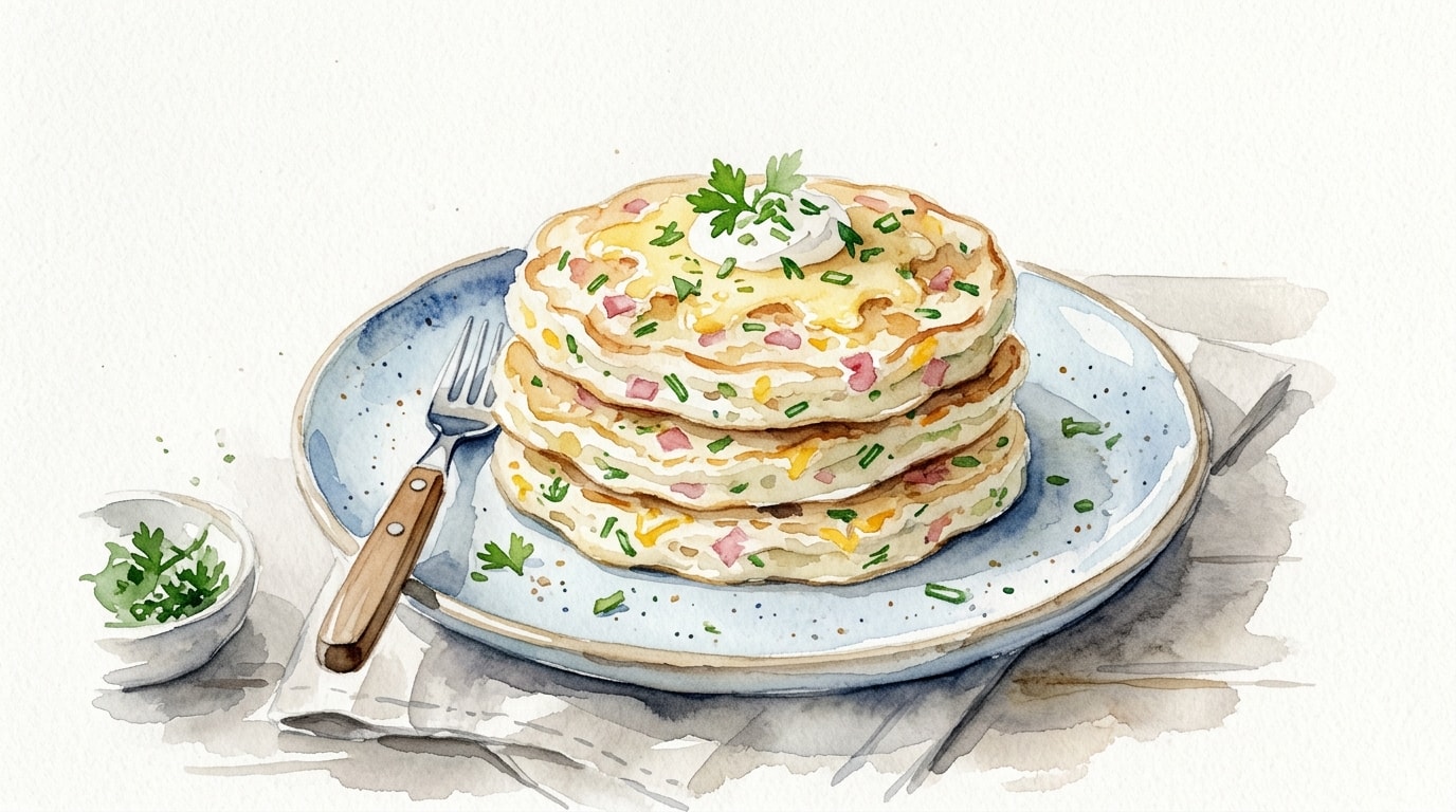 Savoury Ham and Cheese Pancakes