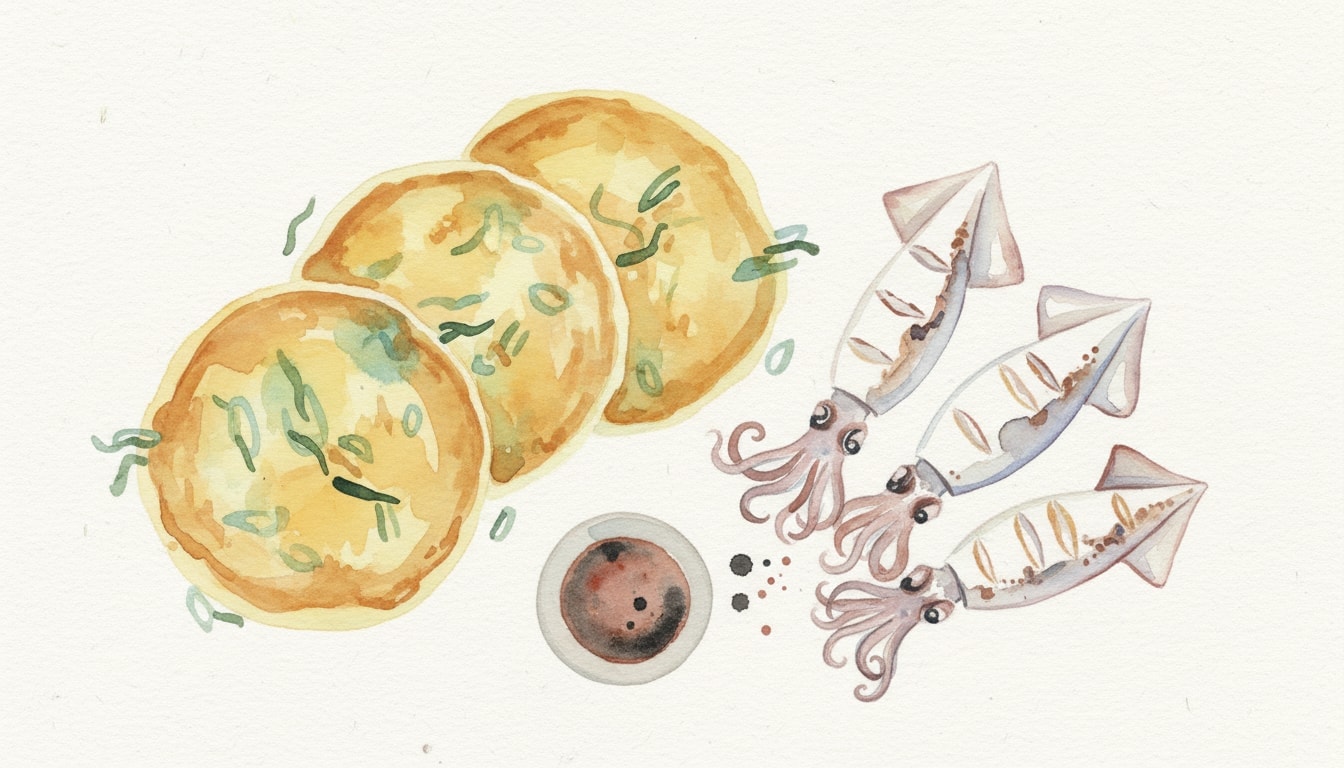 Scallion Pancakes With Squid