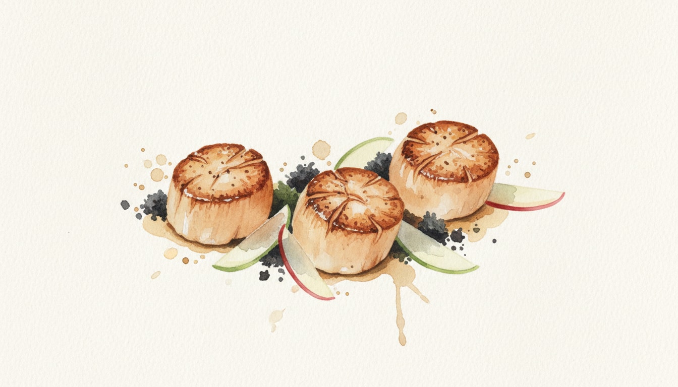 Scallops with Apple and Black Pudding