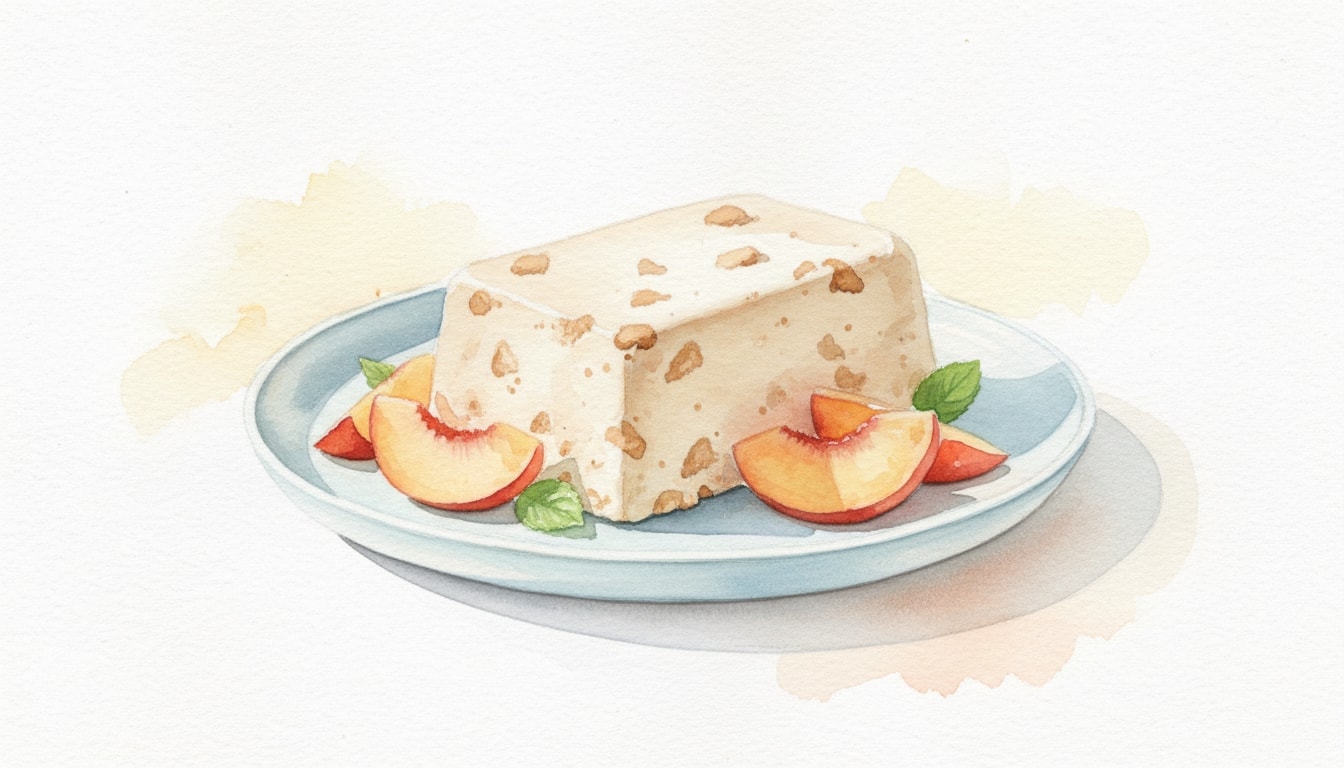 Semifreddo di Amaretti with Fresh Peaches