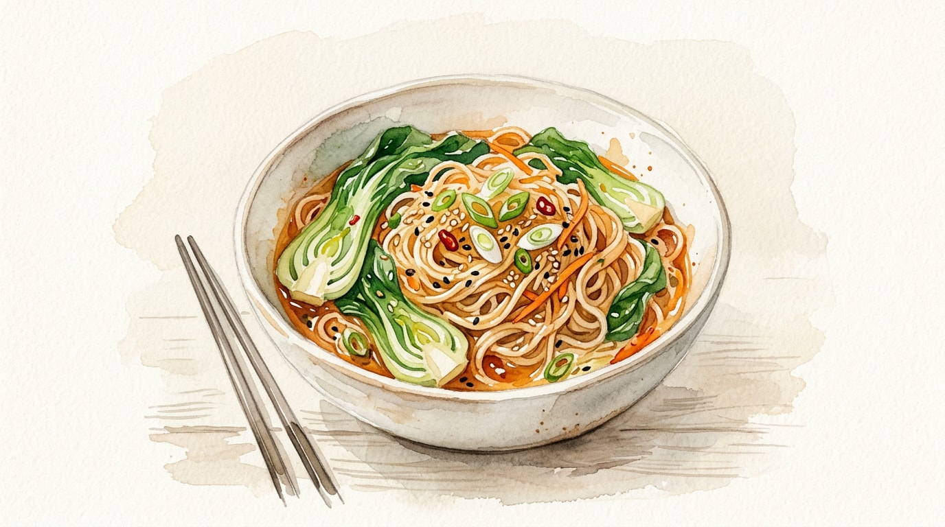 Sesame-Chile Ramen Noodle Salad With Bok Choy