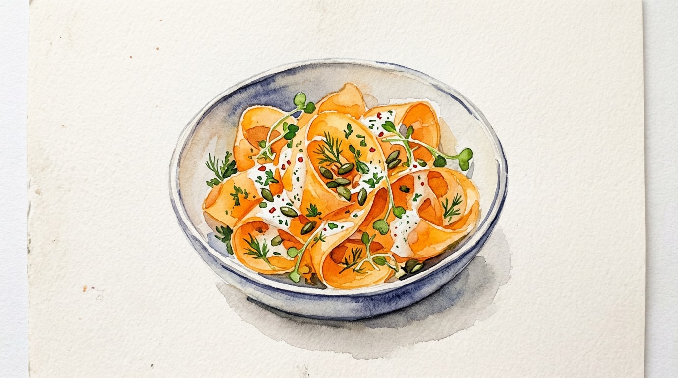 Shaved Raw Butternut Squash Salad with Buttermilk Dressing