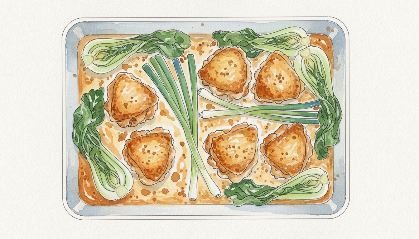 Sheet-Pan Scallion Chicken With Bok Choy