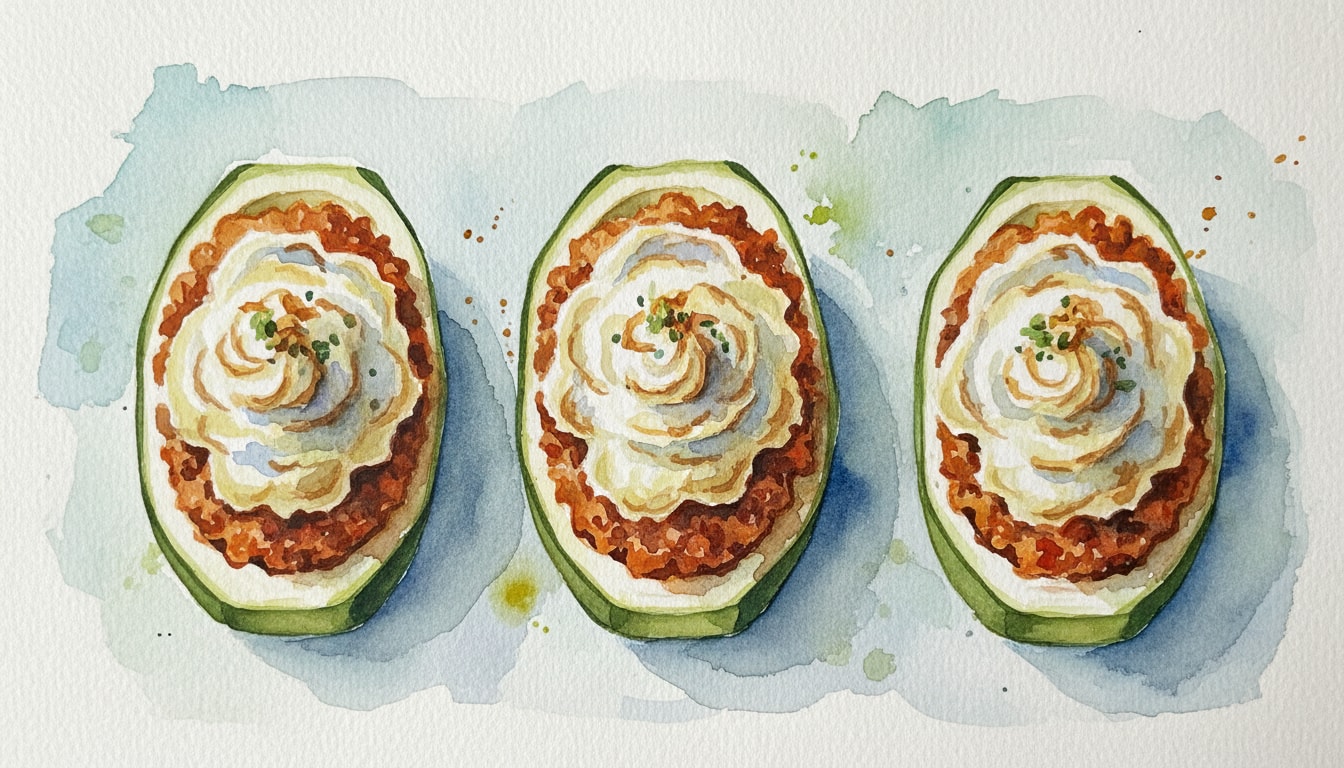 Shepherd's Pie Zucchini Boats