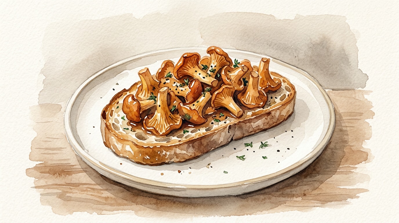 Sherry-Glazed Chanterelles on Sourdough