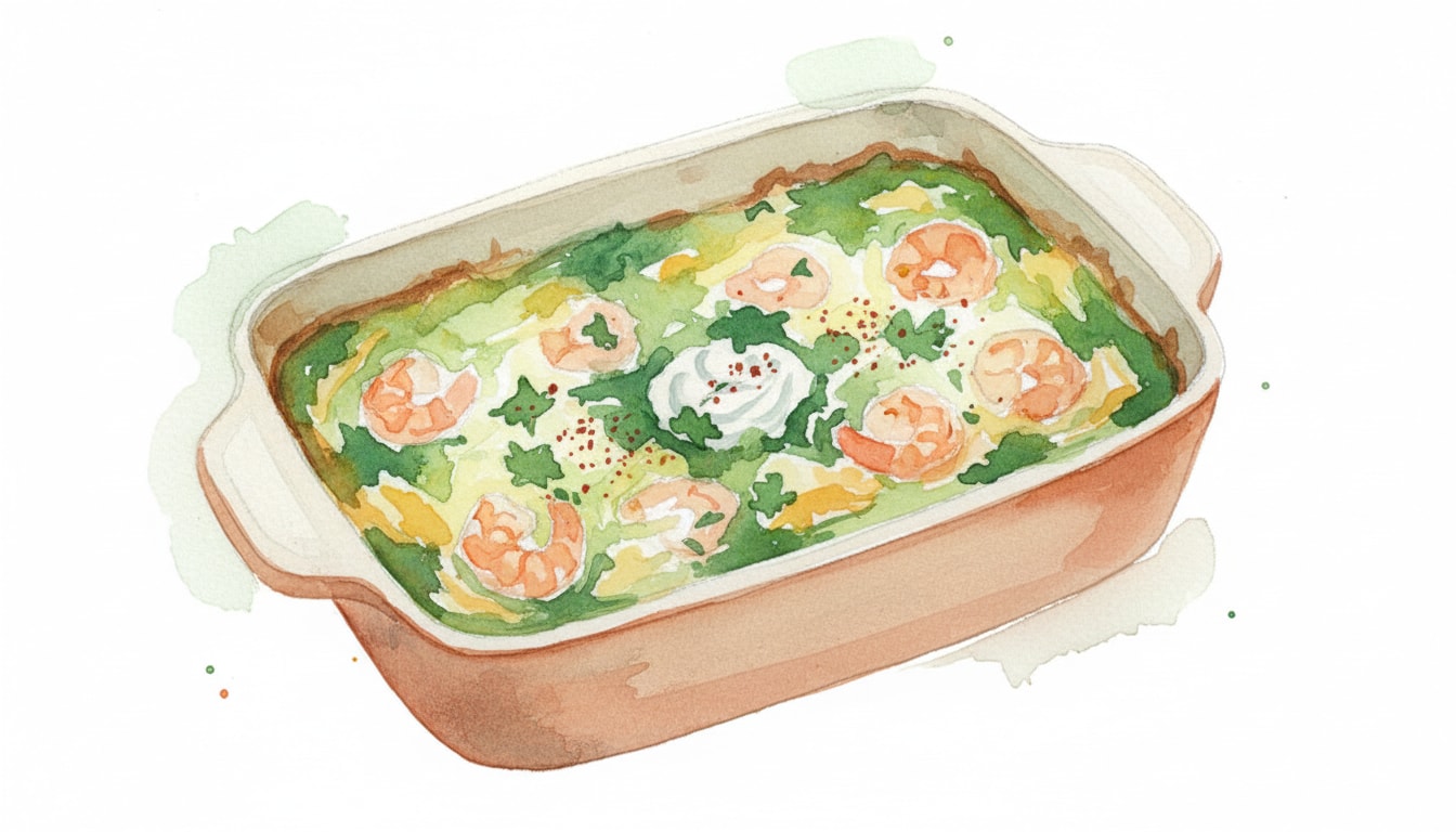 Shrimp Enchilada Verde Casserole