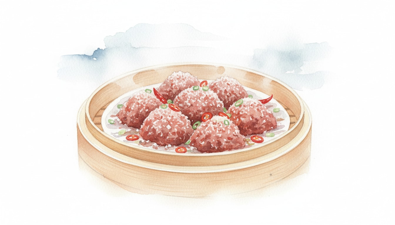 Sichuan Steamed Beef with Rice Powder (Fen Zheng Niu Rou)