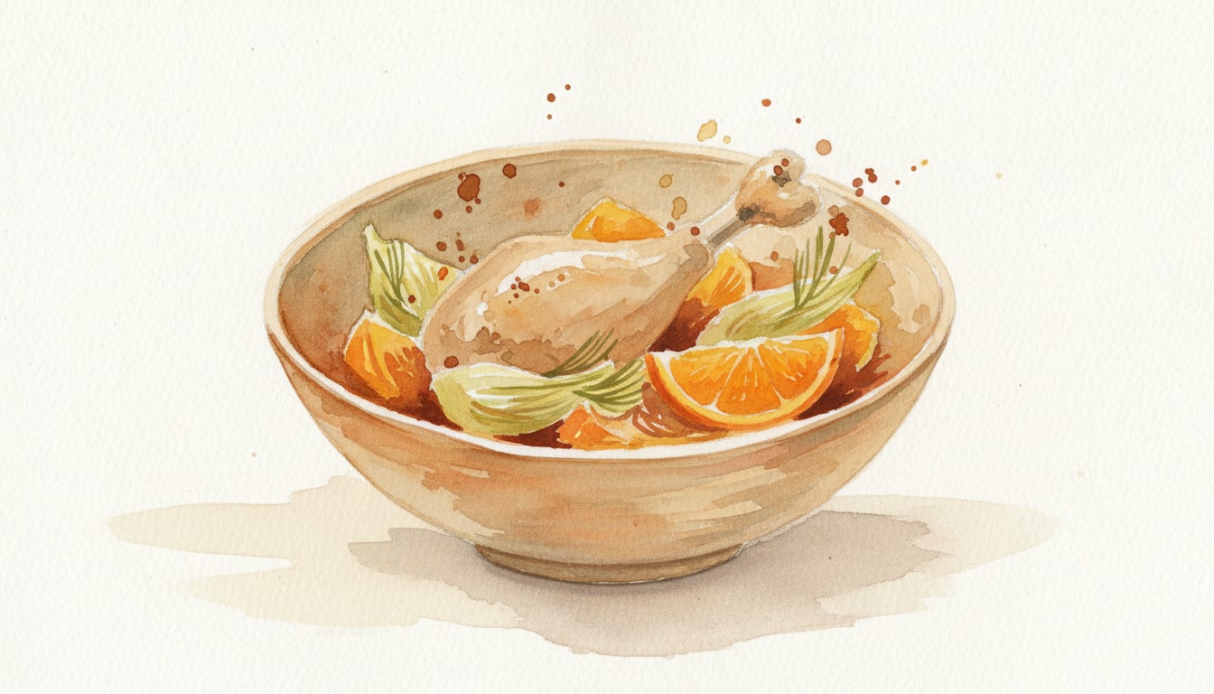 Sicilian Braised Chicken with Fennel and Orange
