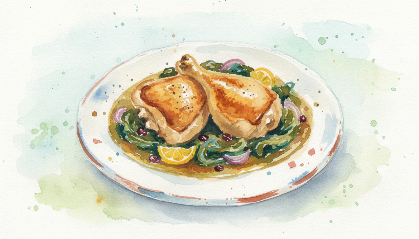 Sicilian-Style Braised Chicken Thighs with Greens