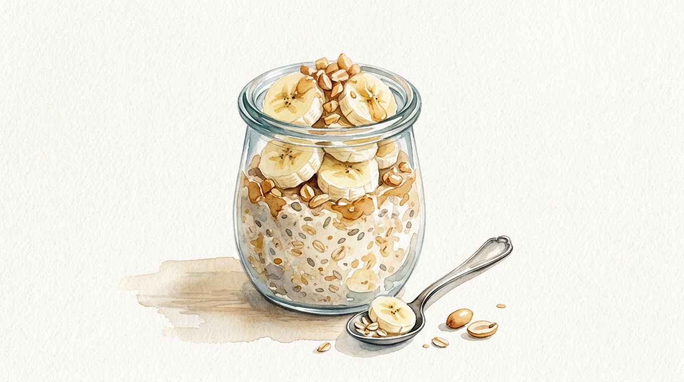 Simple Banana Peanut Butter Overnight Oats