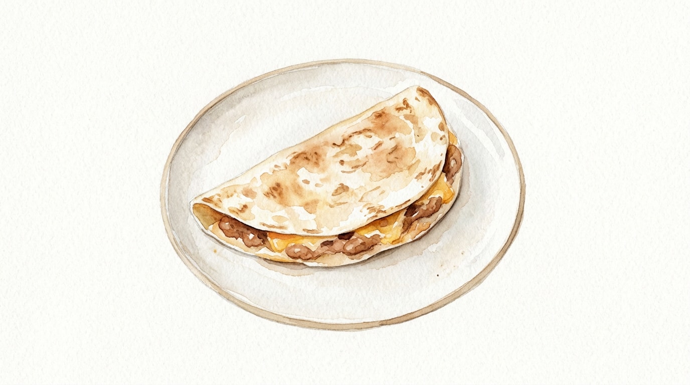 Simple Bean and Cheese Quesadilla