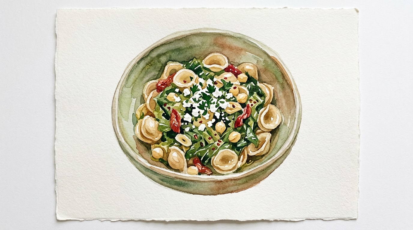 Slow-Cooked Mediterranean Collard Green Orecchiette
