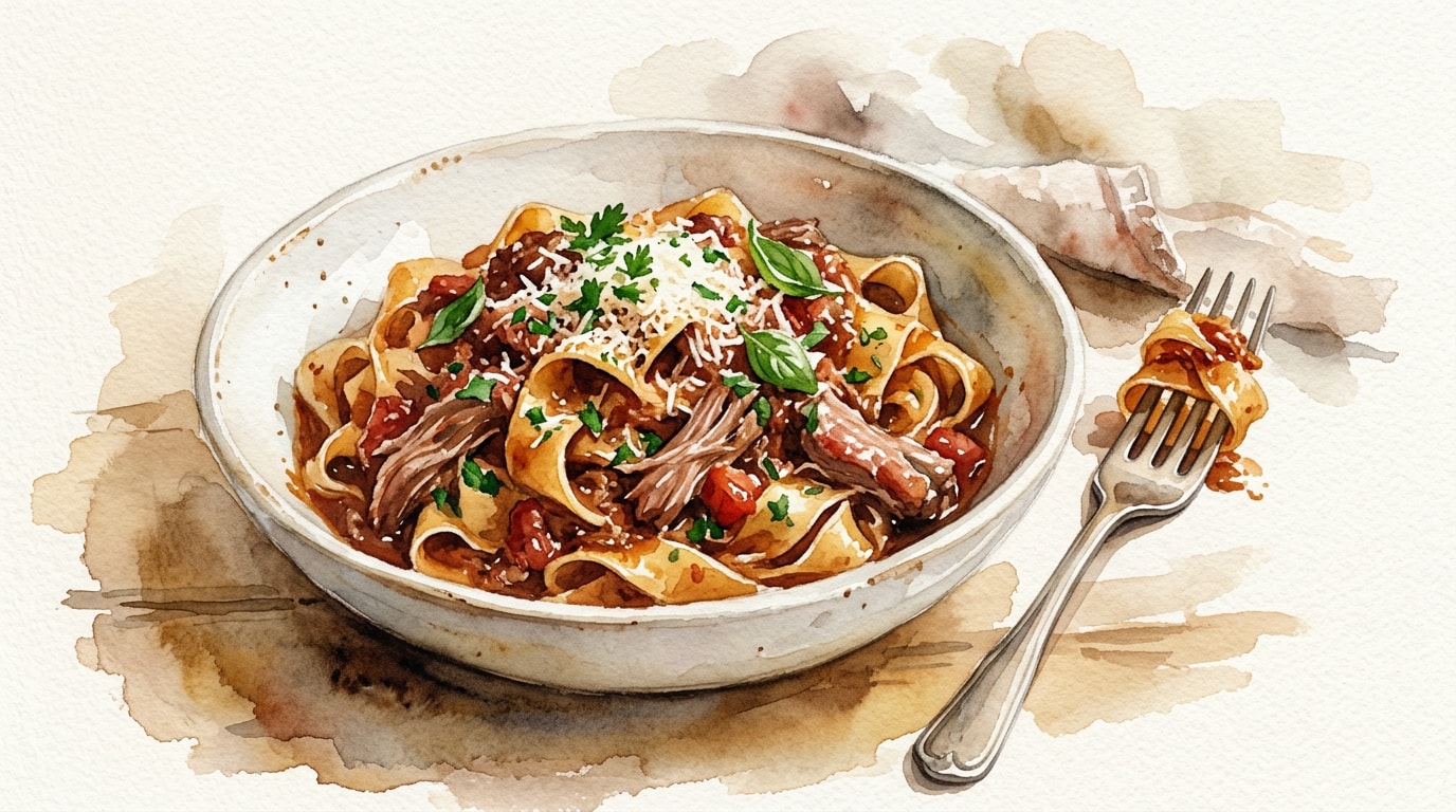 Slow-Cooked Pork Rib Ragu with Pappardelle