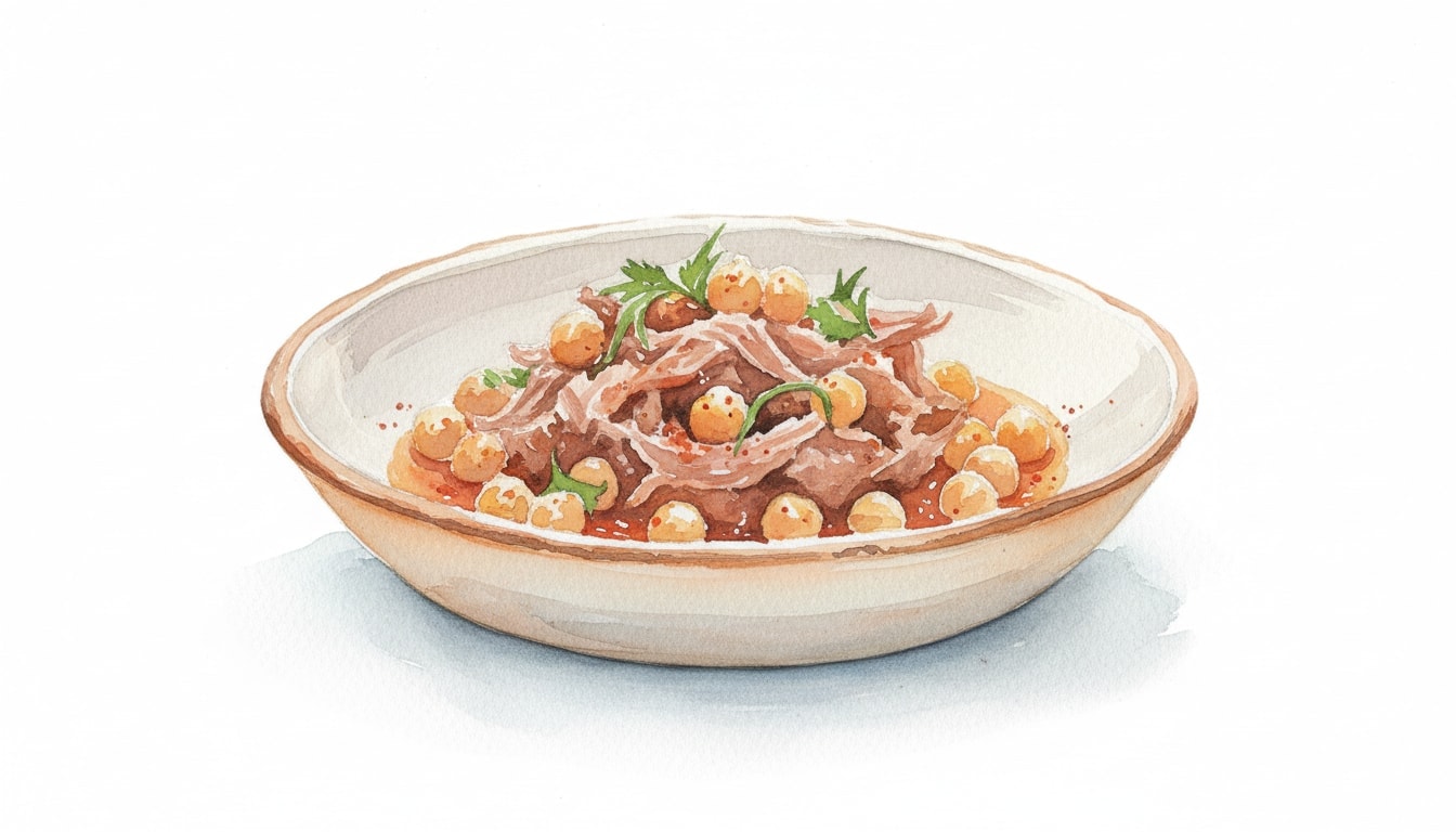 Slow Cooker Pulled Lamb with Garlicky Chickpeas