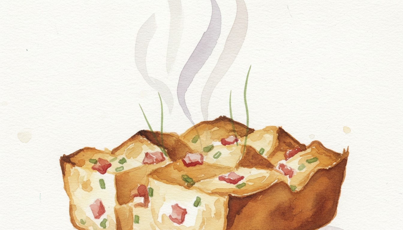 Smoked Pancetta & Chive Savory Bread Pudding