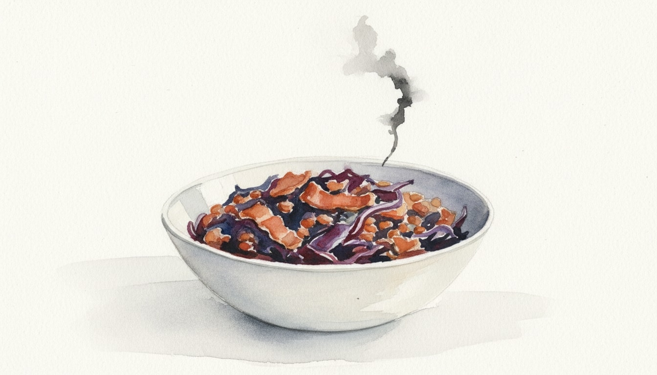 Smoky Bacon and Lentil Rotkohl