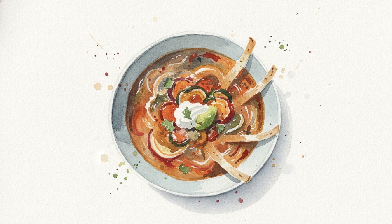 Smoky Charred Vegetable Tortilla Soup