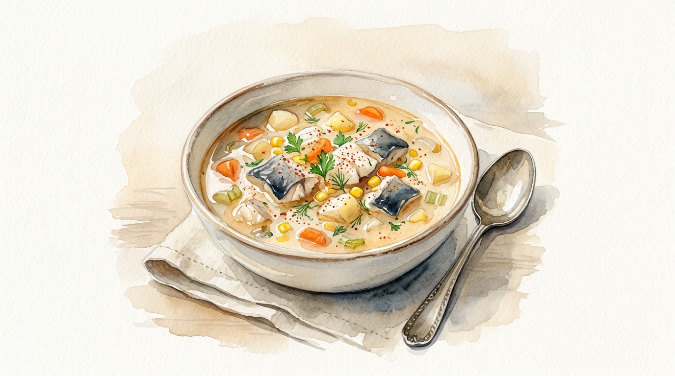 Smoky Vermouth And Paprika Fish Chowder