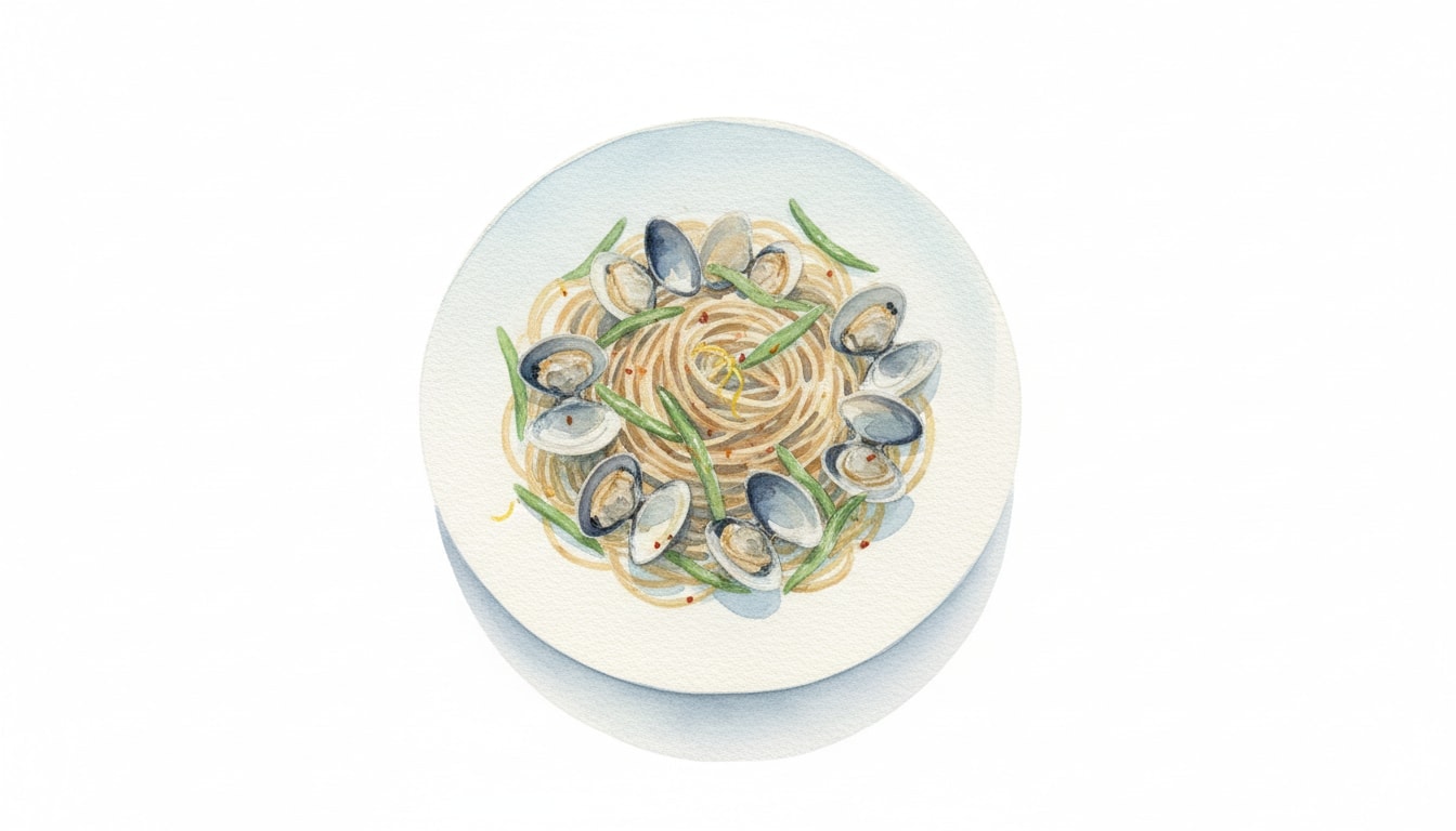 Spaghetti With Clams and Green Beans