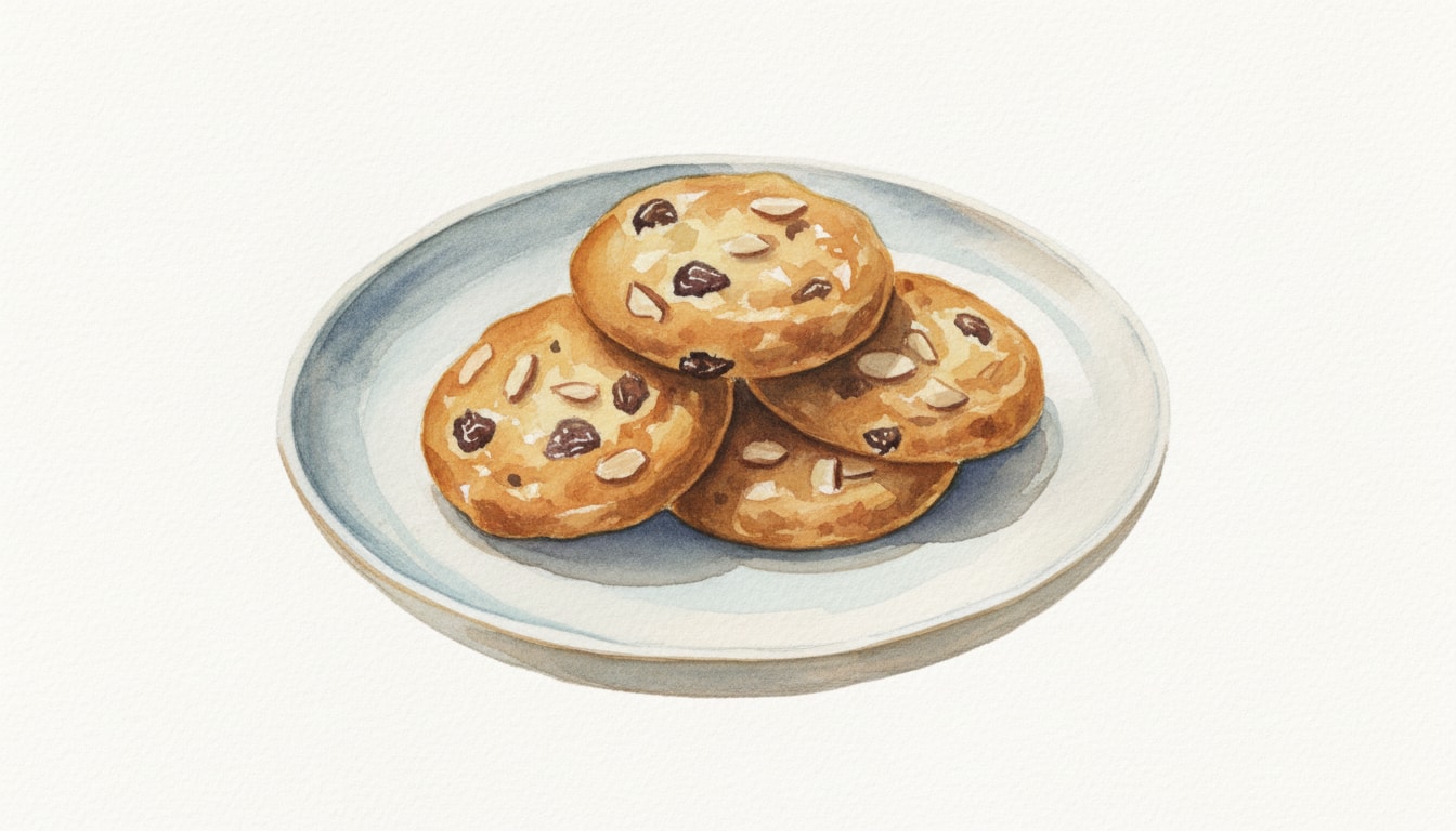 Spiced Almond & Oat Raisin Cookies