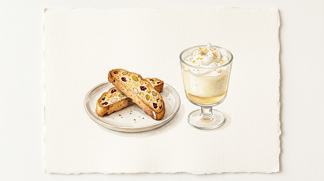 Spiced Christmas Biscotti With Lemon Moscato Syllabub