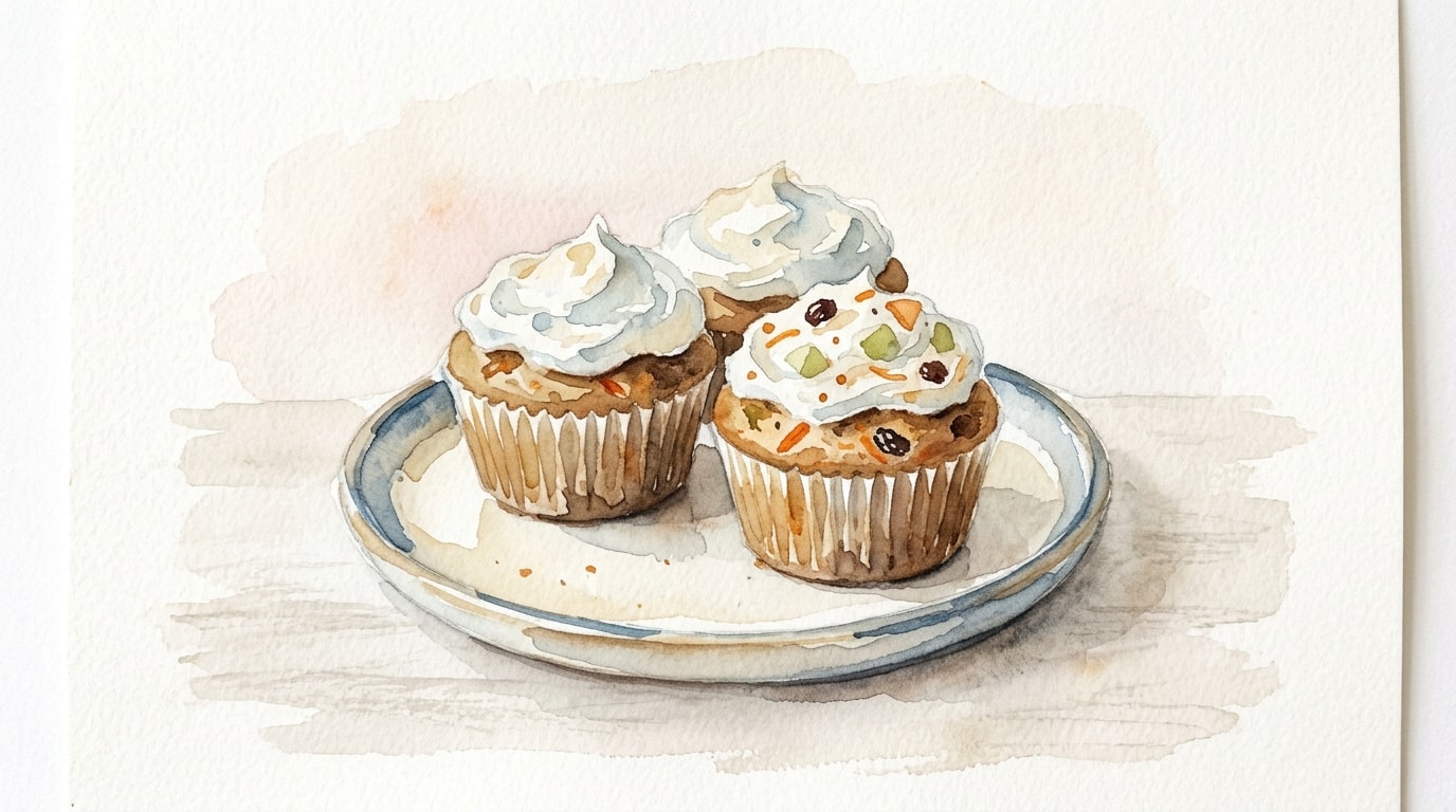 Spiced Parsnip, Apple And Raisin Muffins With Cream Cheese Frosting