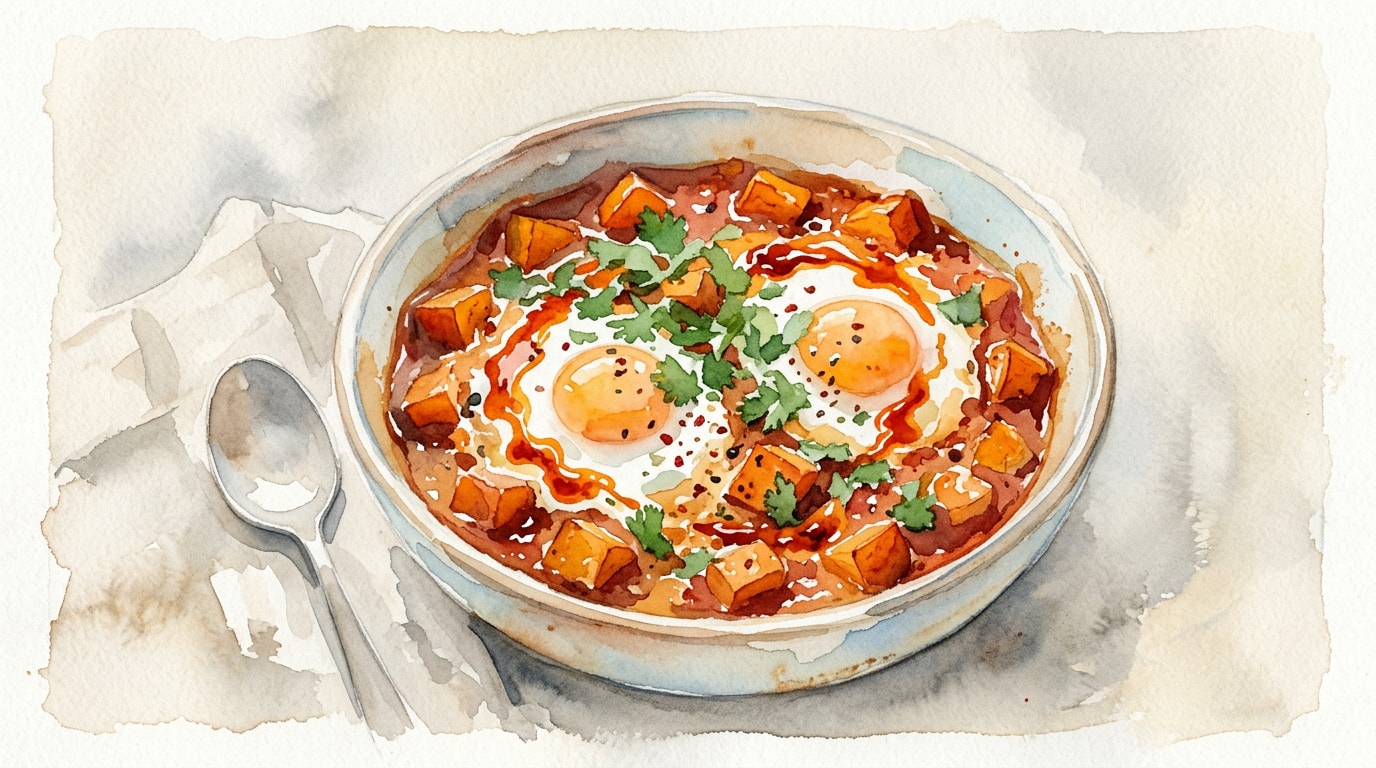 Spiced Sweet Potato Shakshuka With Sriracha Butter