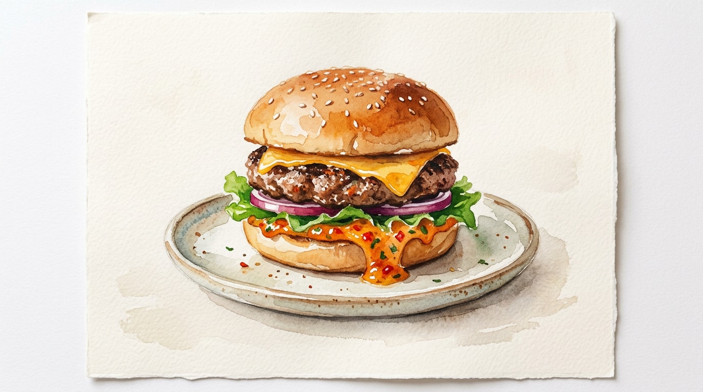 Spicy Beef Burger with Homemade Secret Sauce