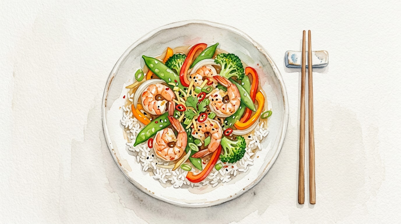 Spicy Ginger-Garlic Prawn Stir-Fry