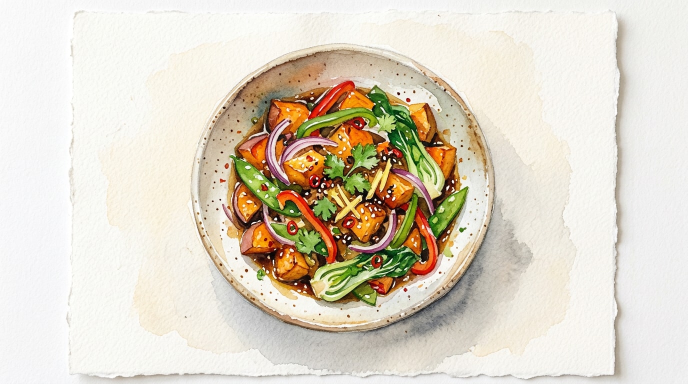Spicy Ginger-Soy Sweet Potato Stir-Fry