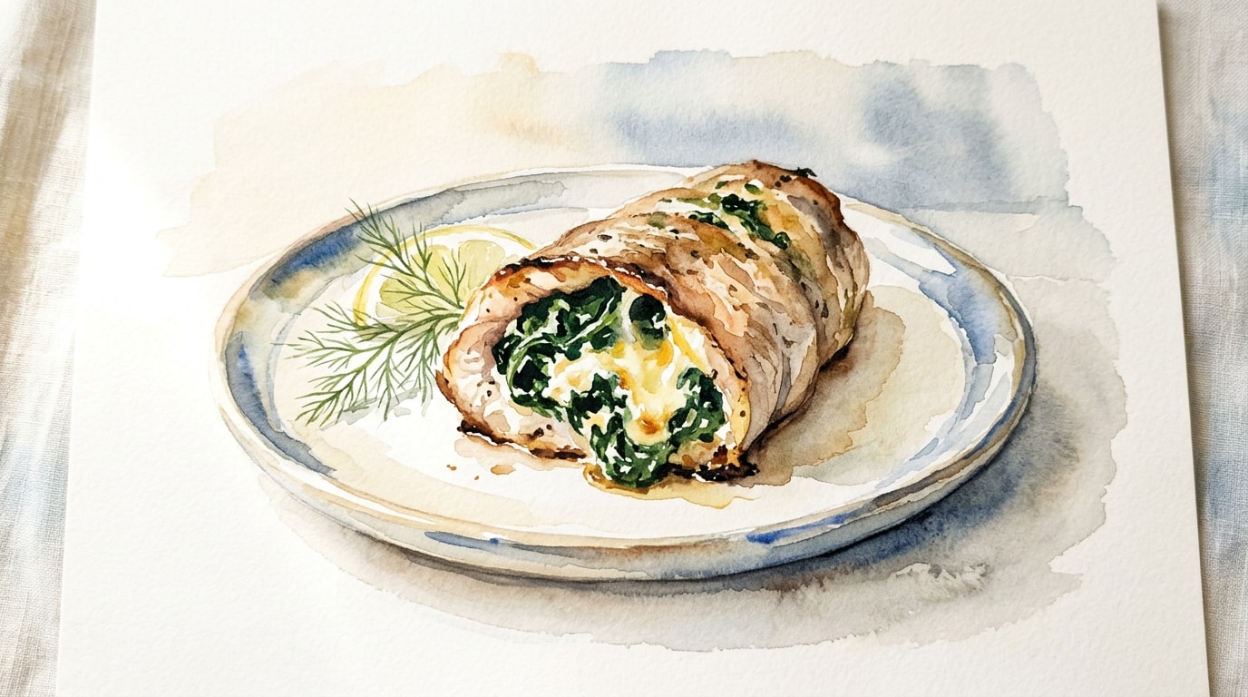 Spinach and Cheese Stuffed Shad Fillets