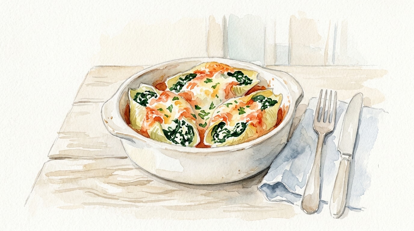 Spinach and Ricotta Stuffed Jumbo Shells