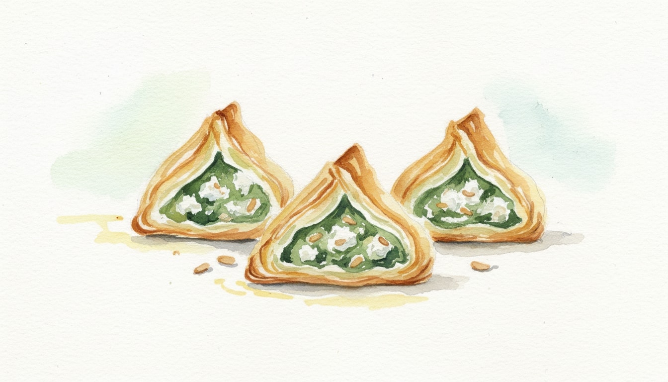 Spinach, Feta and Pine Nut Parcels