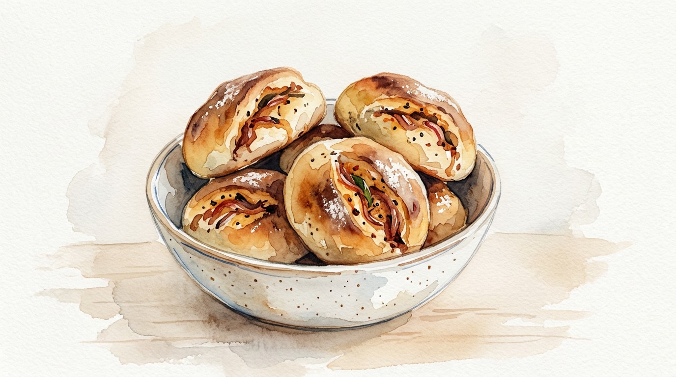 Sri Lankan Spiced Onion Buns