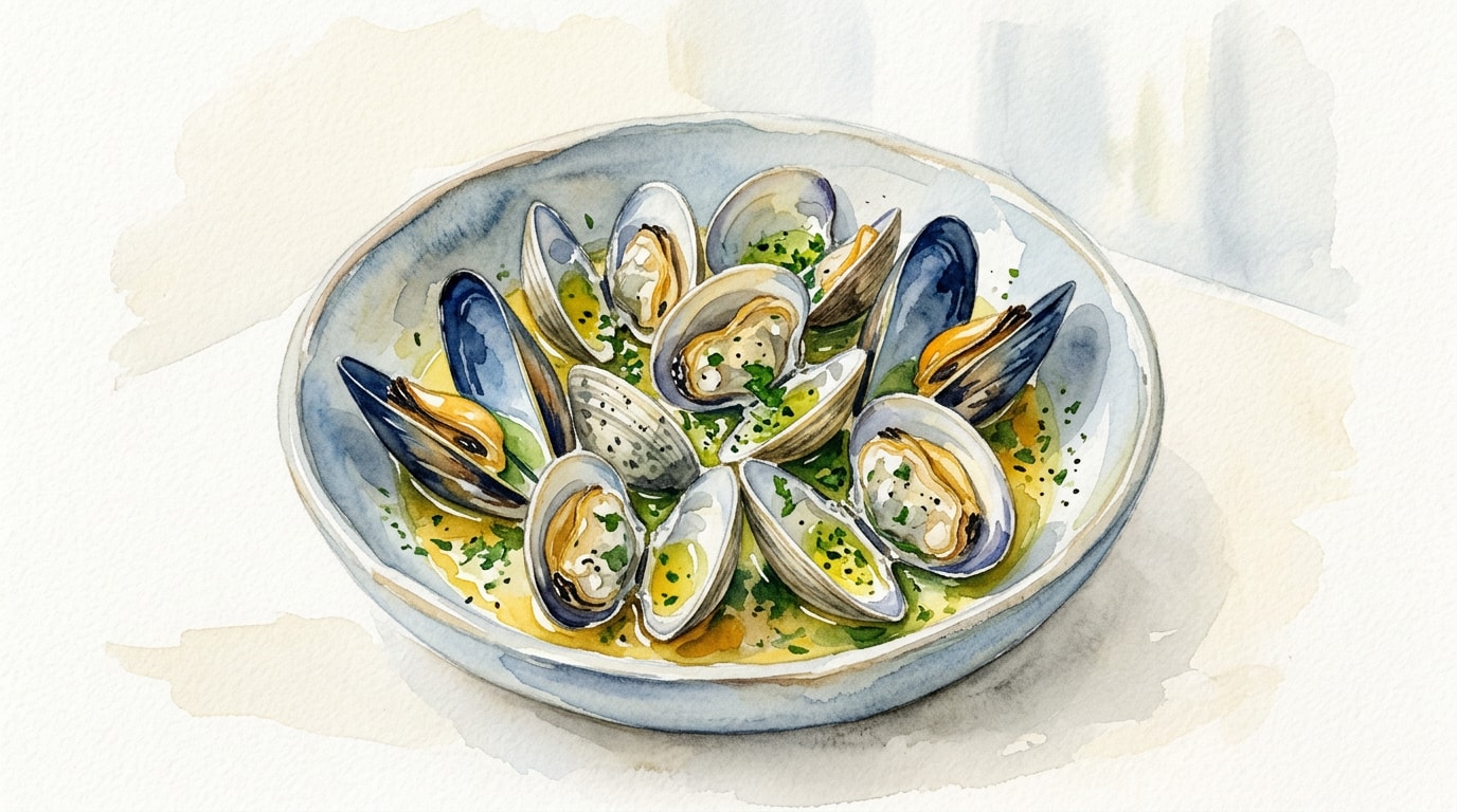 Steamed Shellfish With Wild Garlic Butter