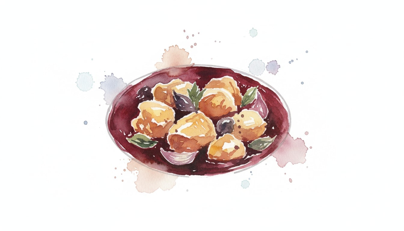 Stewed Chicken With Red Wine Sauce