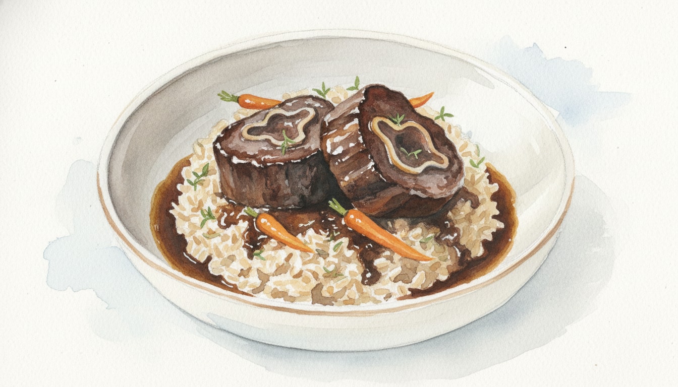Stout-Braised Beef Cheeks with Pearl Barley Risotto