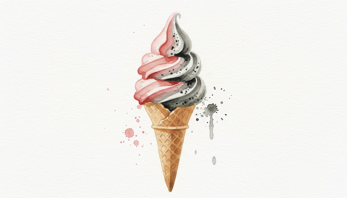 Strawberry and Sesame Swirl Soft Serve
