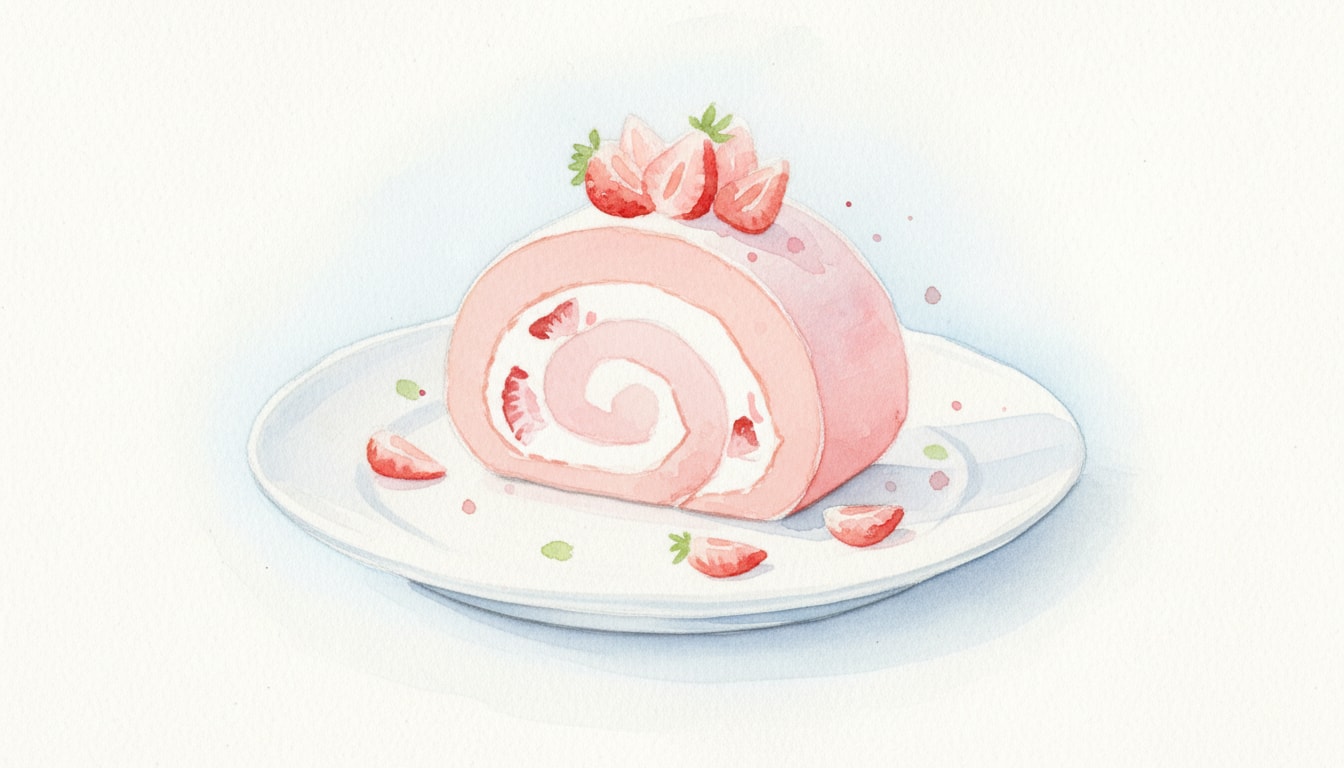 Strawberry Mascarpone Swiss Roll