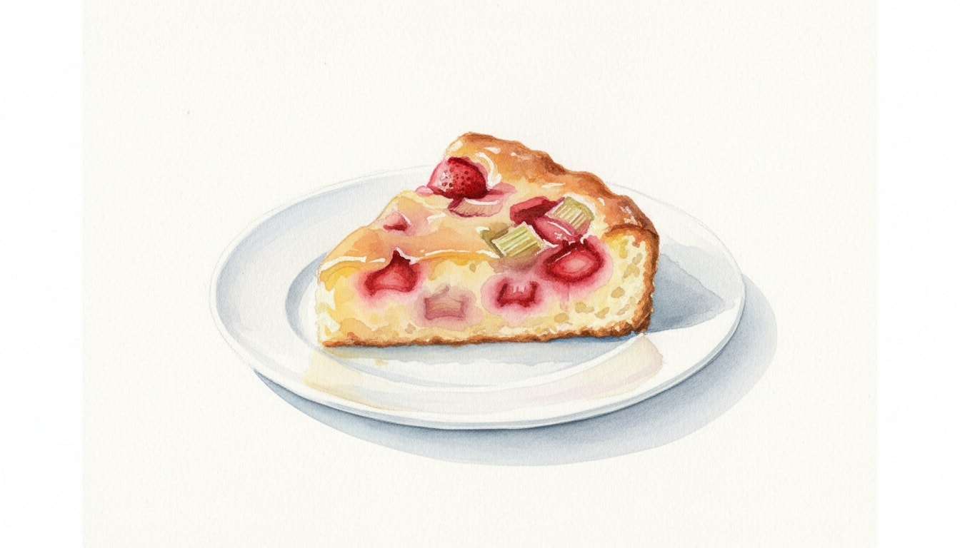 Strawberry Rhubarb Upside-Down Cake