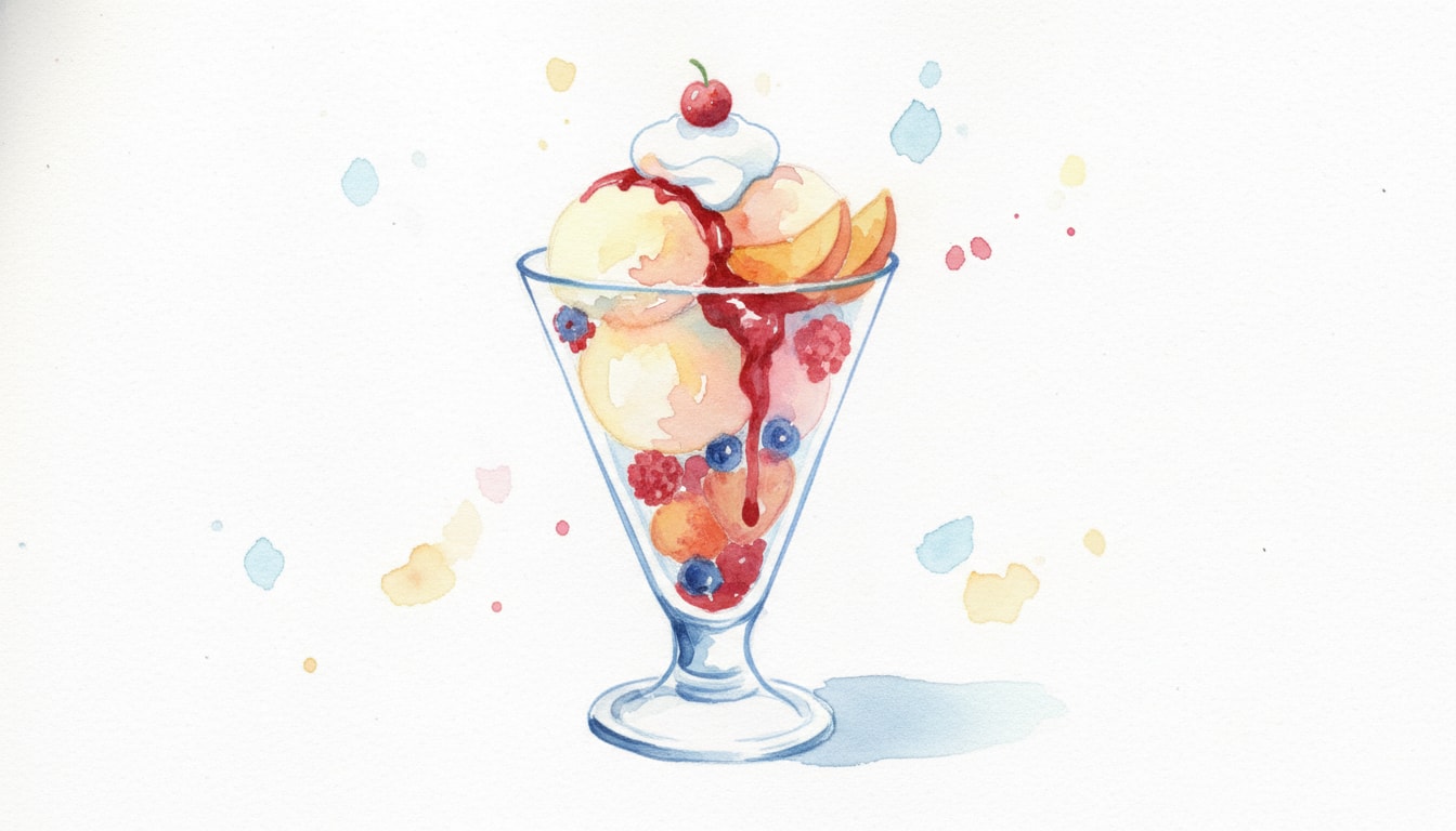 Summer Berry & Peach Melba Sundae