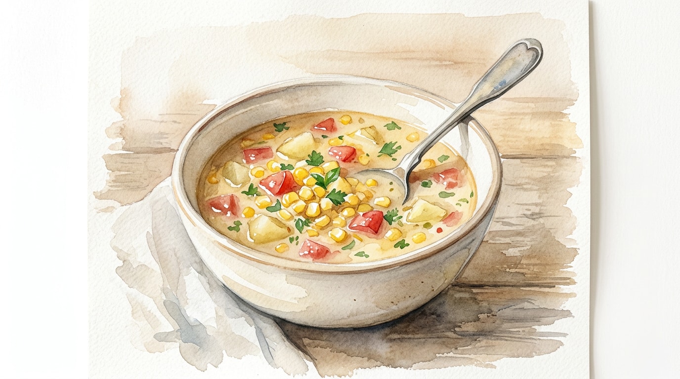 Summer Fresh Corn and Tomato Potato Soup