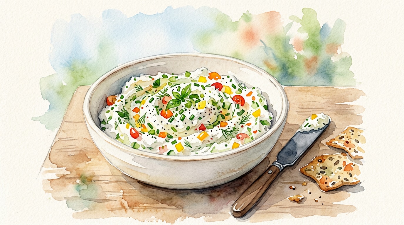 Summer Garden Goat Cheese Dip