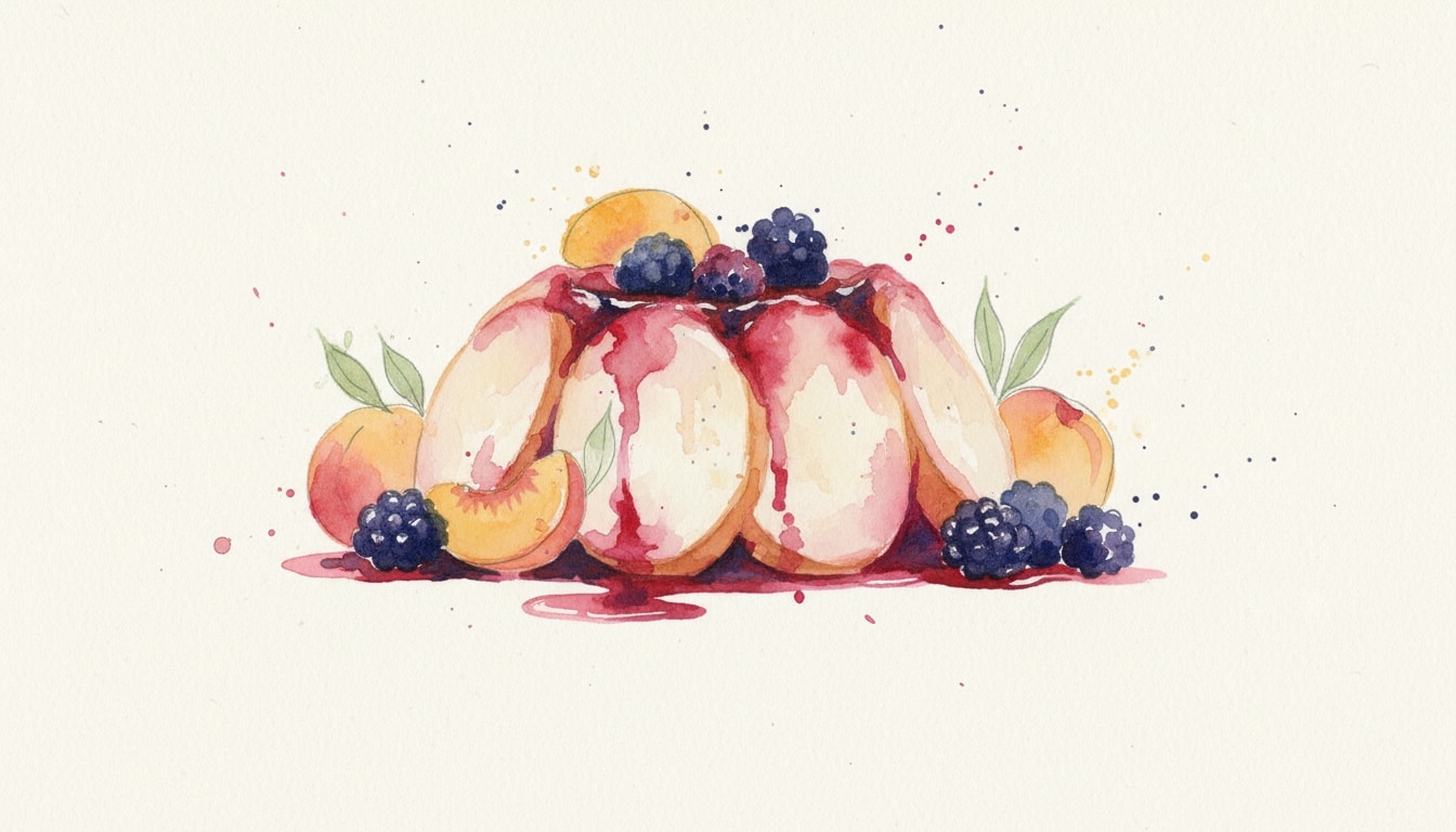 Summer Pudding With Blackberries and Peaches